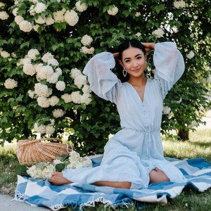 Rachel Parcell Blue Chiffon Dress